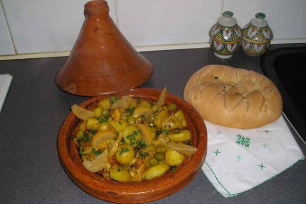 Recette du poulet aux pommes de terre, olives et citron confit poulet