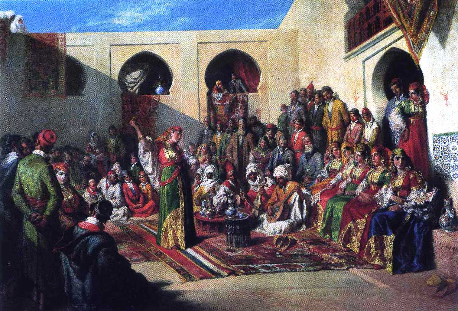 La Marriage Juif a Tangier- Francisco Lameyer y Berenguer- Madrid, 1875