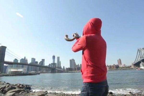 Street Shofar Man in NYC