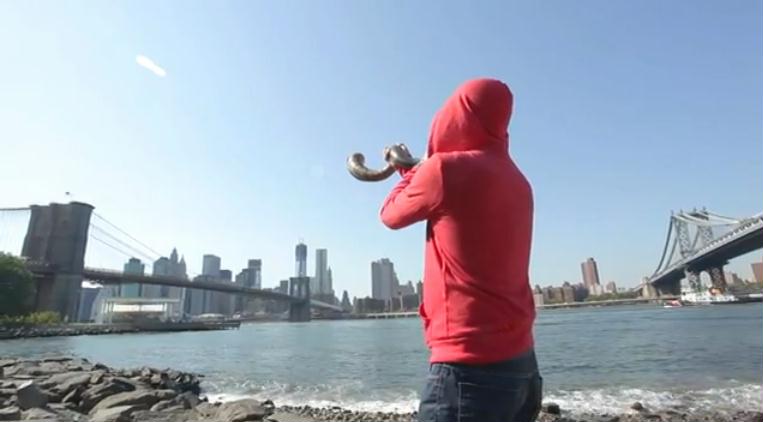 Street Shofar Man in NYC