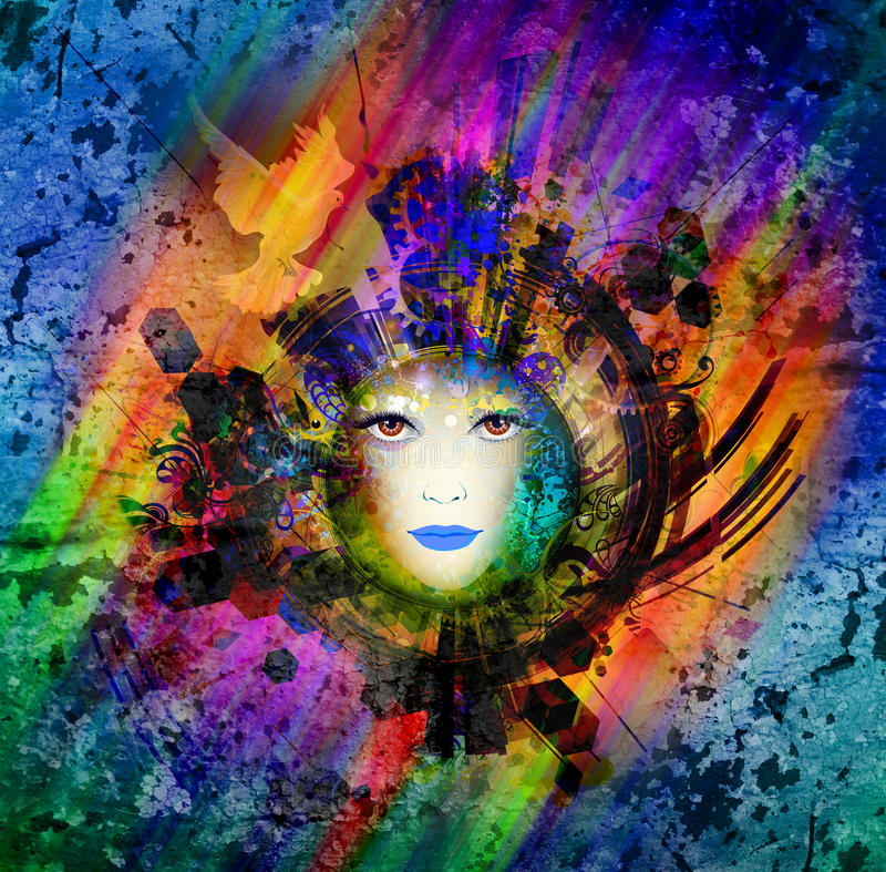 le-visage-de-la-femme-intelligente-de-couleurs-41221245